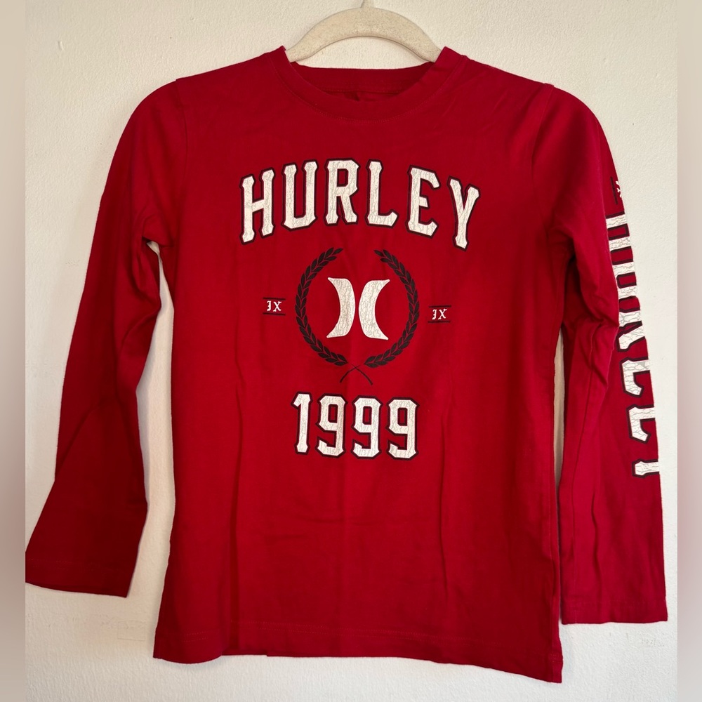 Hurley Red Long Sleeve Boys Tee (Size M)